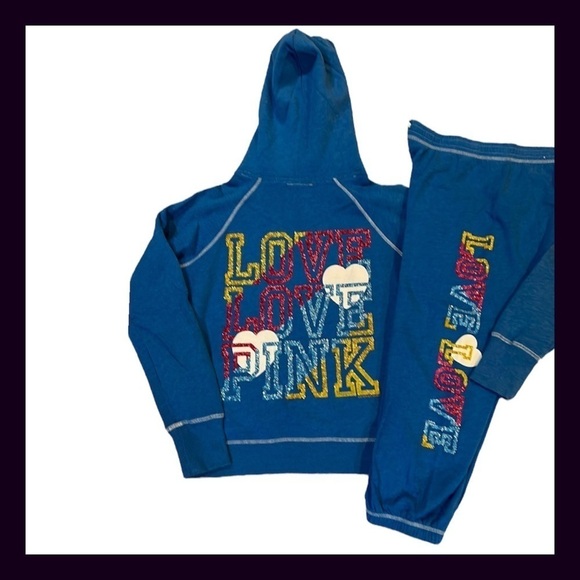 Vintage PINK Blue Rainbow Mega Bling Glitter Matching Set Size Extra Small - Picture 13 of 13